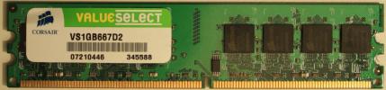 Corsair Value Select 1GB DDR2 RAM PC5300 / 667Mhz